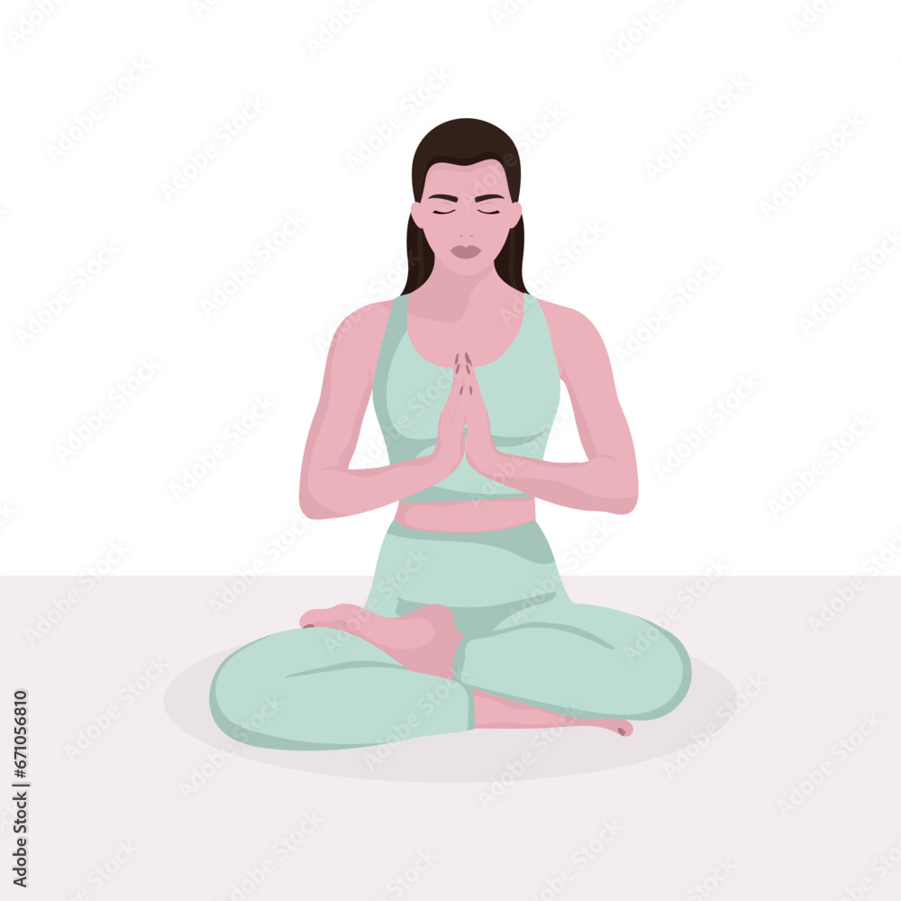 Yoga classes. isolated illustration of a girl sitting in the lotus position. Yoga classes. isolated illustration of a girl sitting in the lotus position.