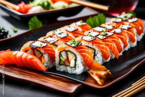 sushi, delicious and beautiful sushi roll