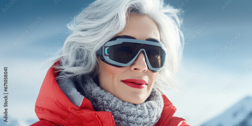 Ice Queen - beautiful grey haired, woman, in icy, winter environment Ice Queen - beautiful grey haired, woman, in icy, winter environment