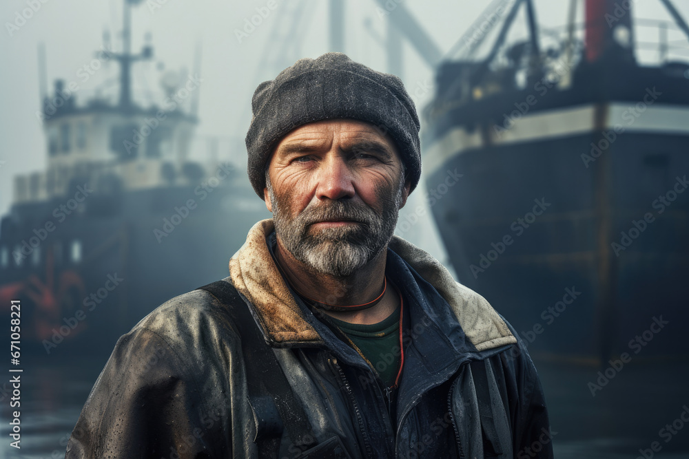 Obraz premium Portrait of a fisherman- trawlerman 