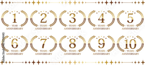 高級感のあるエンブレム10種セット　ゴールド