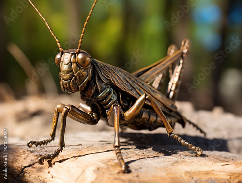 A Bronze Statue of a Grasshopper
