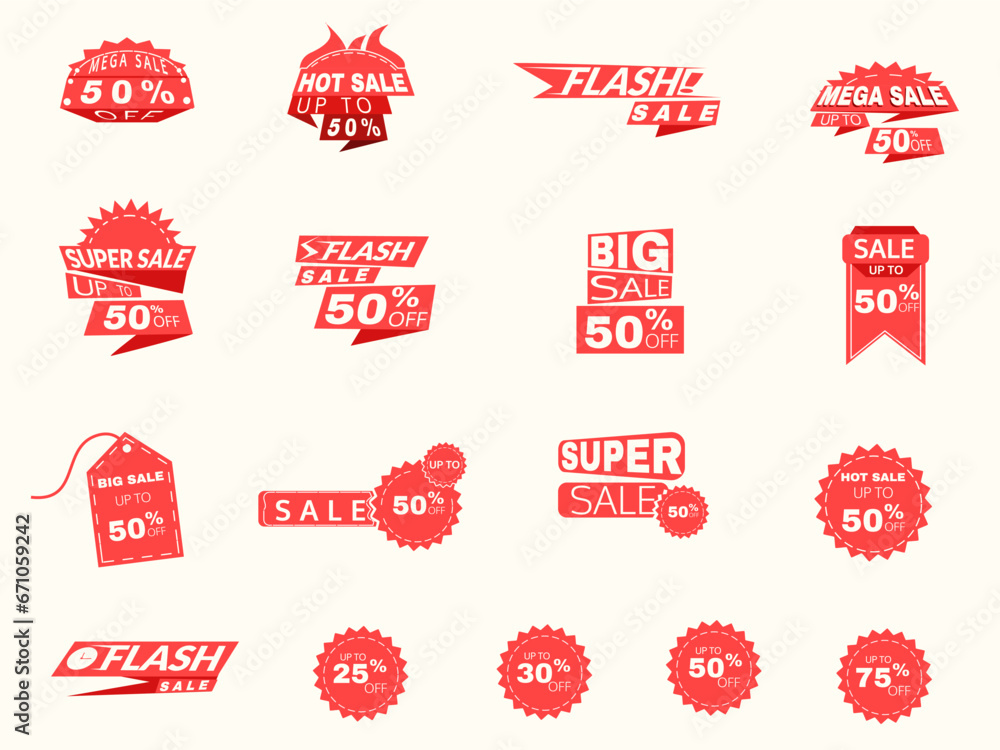Obraz premium Vector Illustration Discount Sets for Cost-Conscious Creatives
