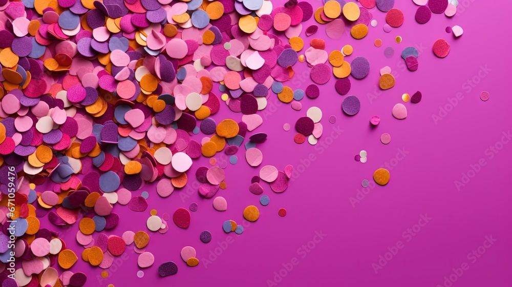 a purple background with lots of colorful confetti on it. generative ai a purple background with lots of colorful confetti on it. generative ai