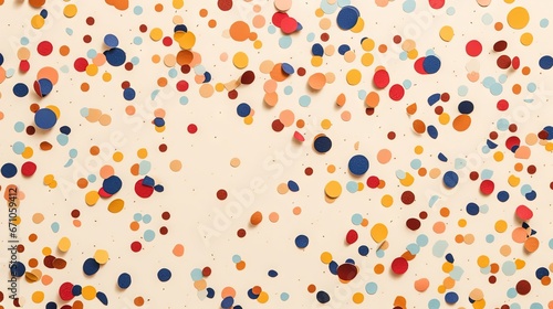  colorful confetti on a white background with lots of dots. generative ai