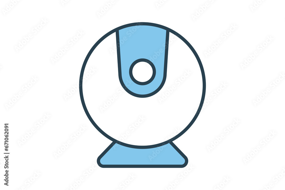 web camera icon. icon related to device, computer technology. flat line icon style. simple vector design editable web camera icon. icon related to device, computer technology. flat line icon style. simple vector design editable