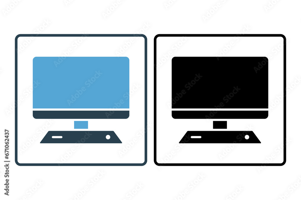 monitor display icon. icon related to device, computer technology. Solid icon style. Simple vector design editable monitor display icon. icon related to device, computer technology. Solid icon style. Simple vector design editable