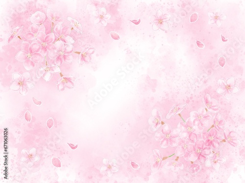 ふんわり桜の背景イラスト
