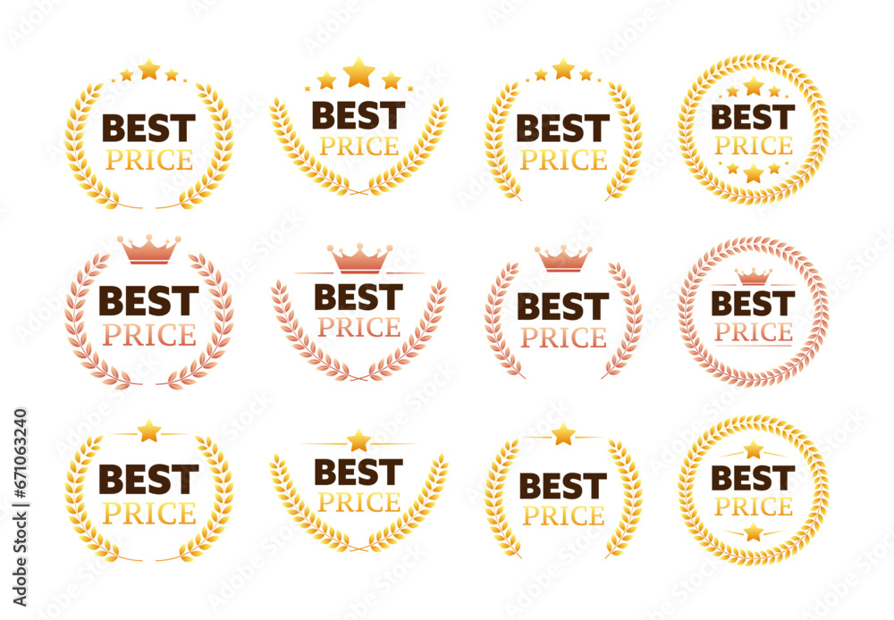 Gold medal for Best price. Retail badge. Best price tag. Vector stock illustration