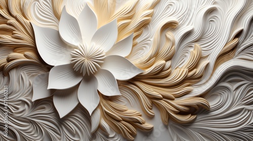 Obraz na płótnie A majestic bloom of ethereal beauty, its delicate petals glistening with hints of gold, beckoning to be admired in all its wild and untamed glory w salonie