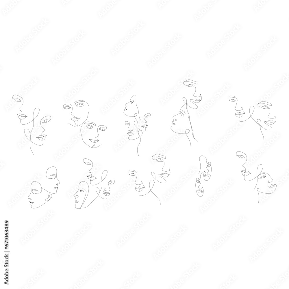 Continuous Face Line Drawing