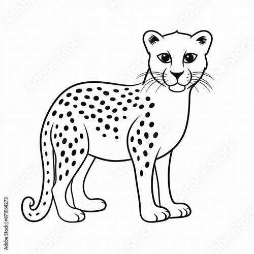 Zeichnung/ Ausmalbild - Leopard