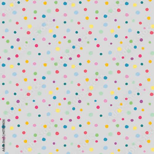 Vivid polka dot on grey wallpaper 