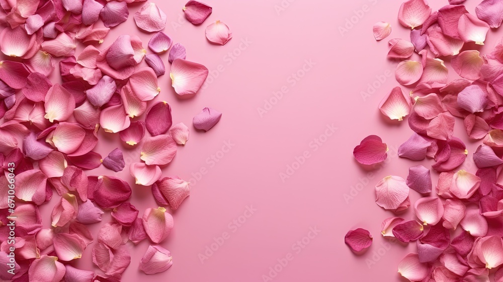 a pink background with petals of pink rose petals on a pink background. generative ai a pink background with petals of pink rose petals on a pink background. generative ai