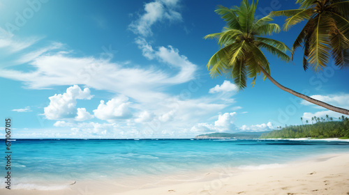 Beach-themed Background for Relaxing Presentations and Coastal Slideshows. © Akash