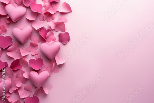 Heart shape on pastel background with copy space, love charity concept © Ema