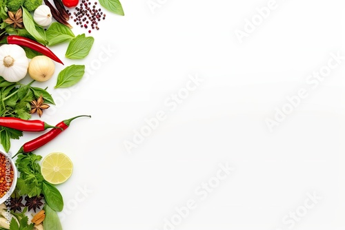 Banner image of vegetables and herbs that are ingredients of Thai food