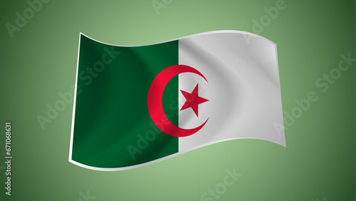 Free Download National Flag of Algeria - Waving National Flag of Algeria - Algerian Flag Illustration  - GFXLoad