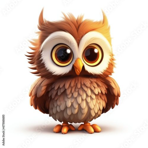 Owl illustration on white background