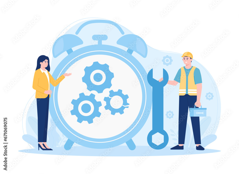 Ταπετσαρία Watch repairman concept flat illustration