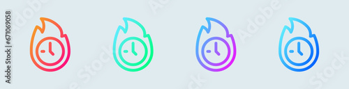 Limited line icon in gradient colors. Time signs vector illustration.