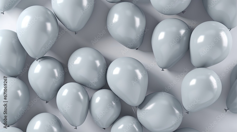 a bunch of balloons floating in the air on a white surface. generative ai a bunch of balloons floating in the air on a white surface. generative ai