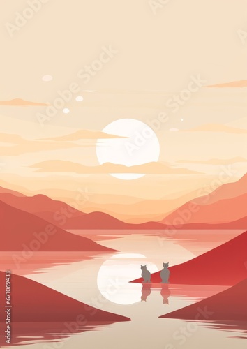 Landscape background travel nature sunset sky