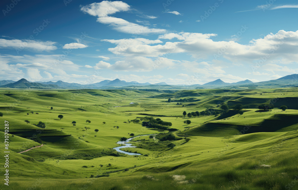 Fototapeta premium landscape with mountains and clouds