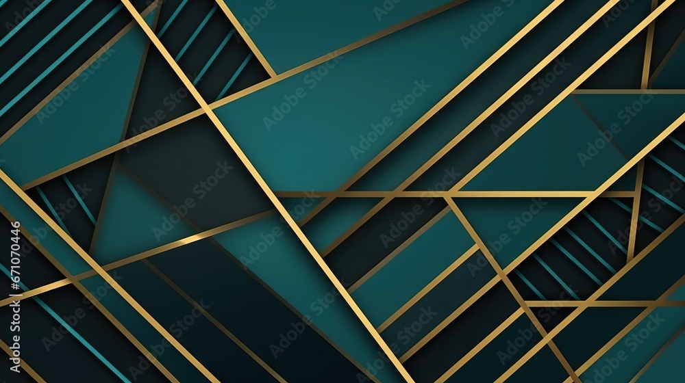an abstract background with gold lines and green and black colors. generative ai an abstract background with gold lines and green and black colors. generative ai