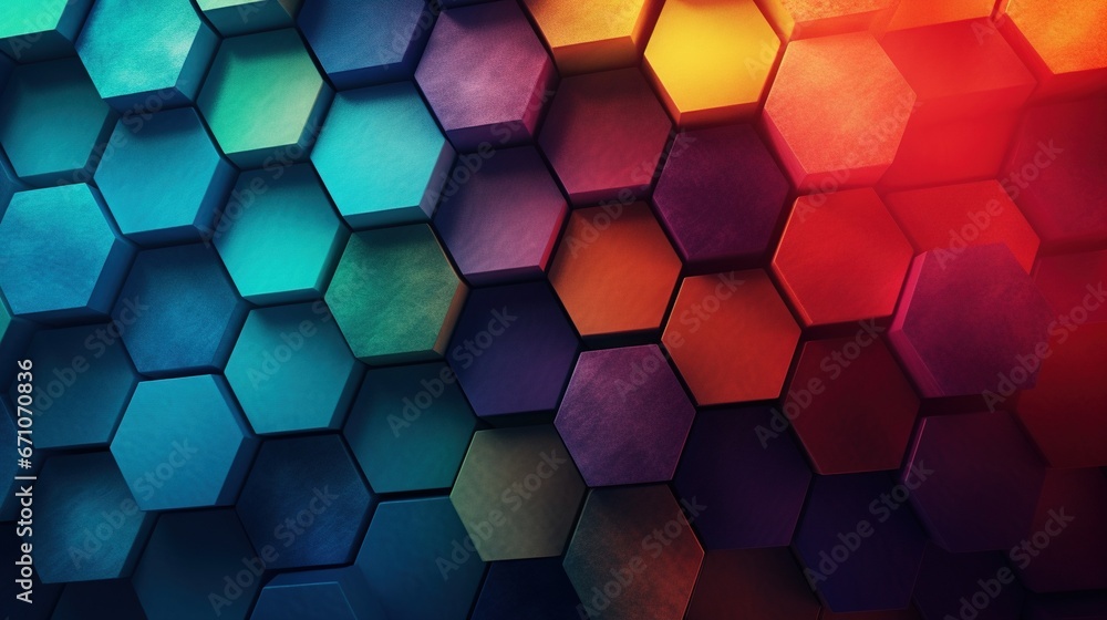 a multicolored hexagonal background with a diagonal pattern. generative ai a multicolored hexagonal background with a diagonal pattern. generative ai