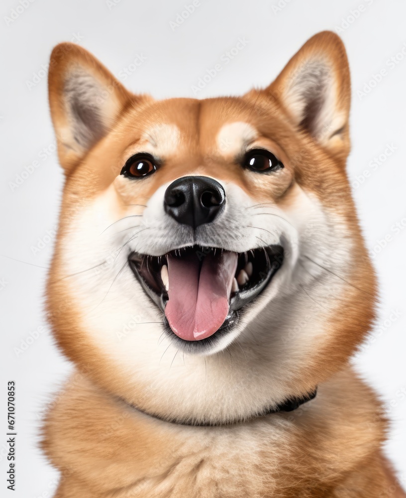 Portrait of a shiba dog in happy mood