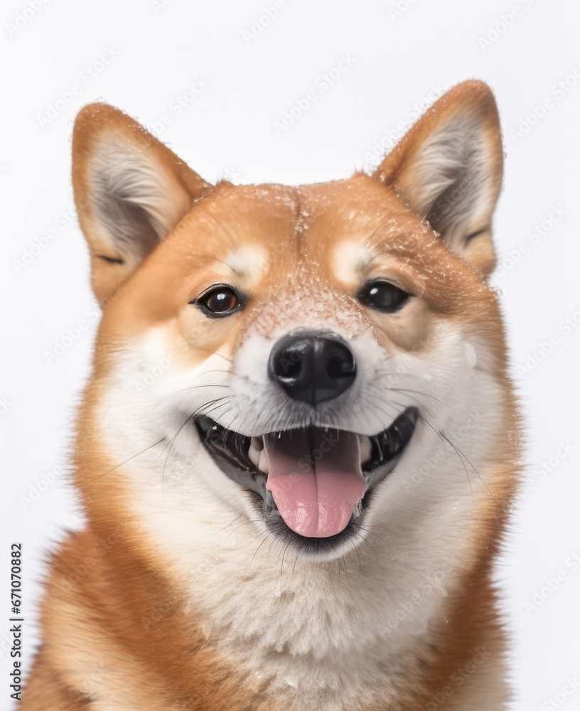 Portrait of a shiba dog in happy mood