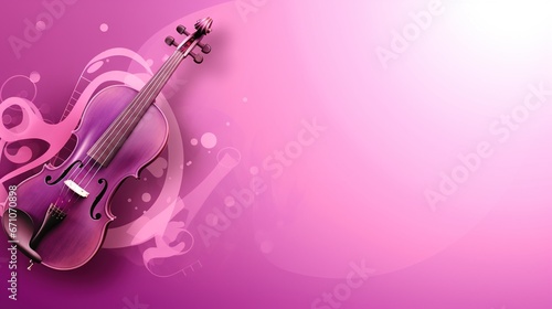  a violin with a pink background and swirls on it.  generative ai photo