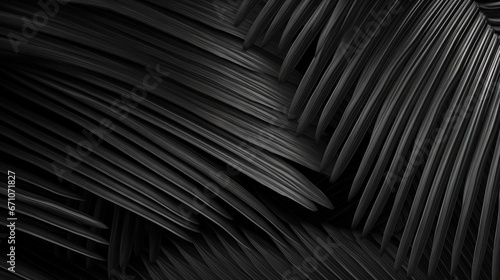  a black and white photo of a leafy plant with a black background.  generative ai