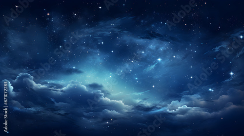 abstract graphic poster web page and ppt background of a digital night scene with a starry sky © ELmahdi-AI