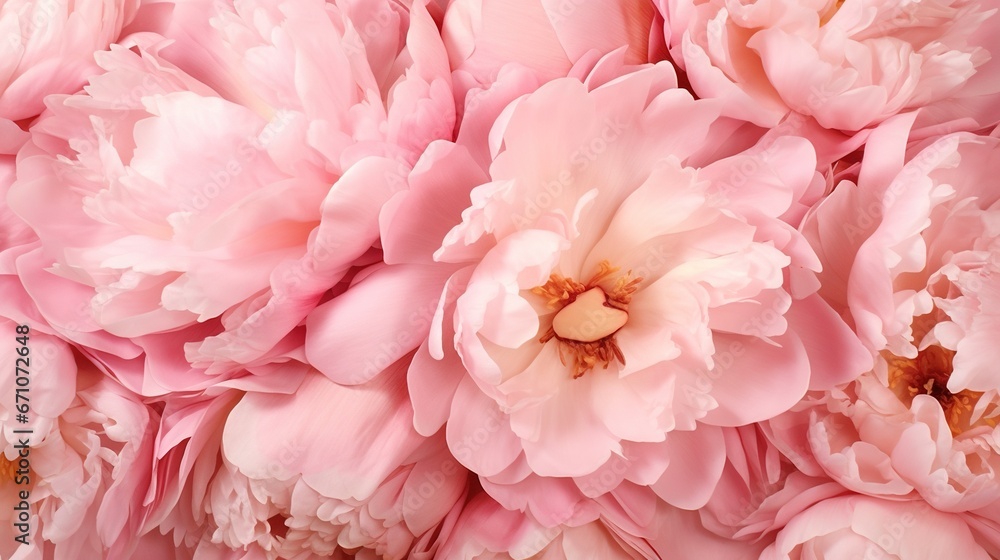  a close up of a bunch of pink peonies.  generative ai