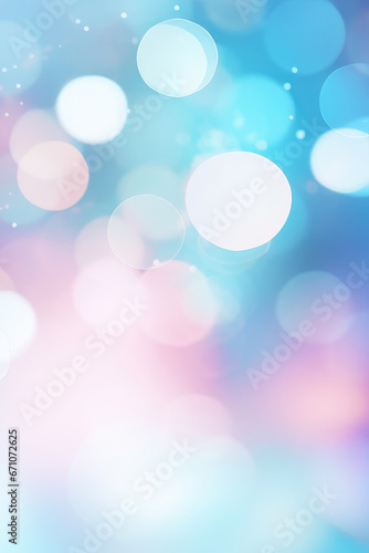 Abstract blur bokeh banner background. Light blue and pale pink bokeh background