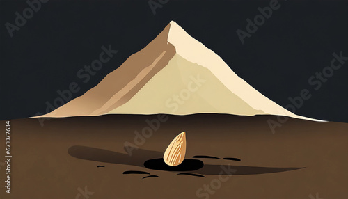 Mustard seed and mountain photo