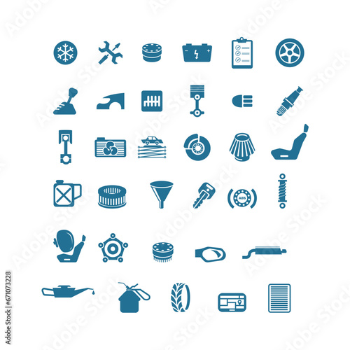 set of car tools logo vector icon