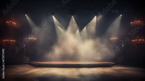 Empty stage with dramatic lighting before the performance © Farid