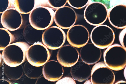 stack of pipes