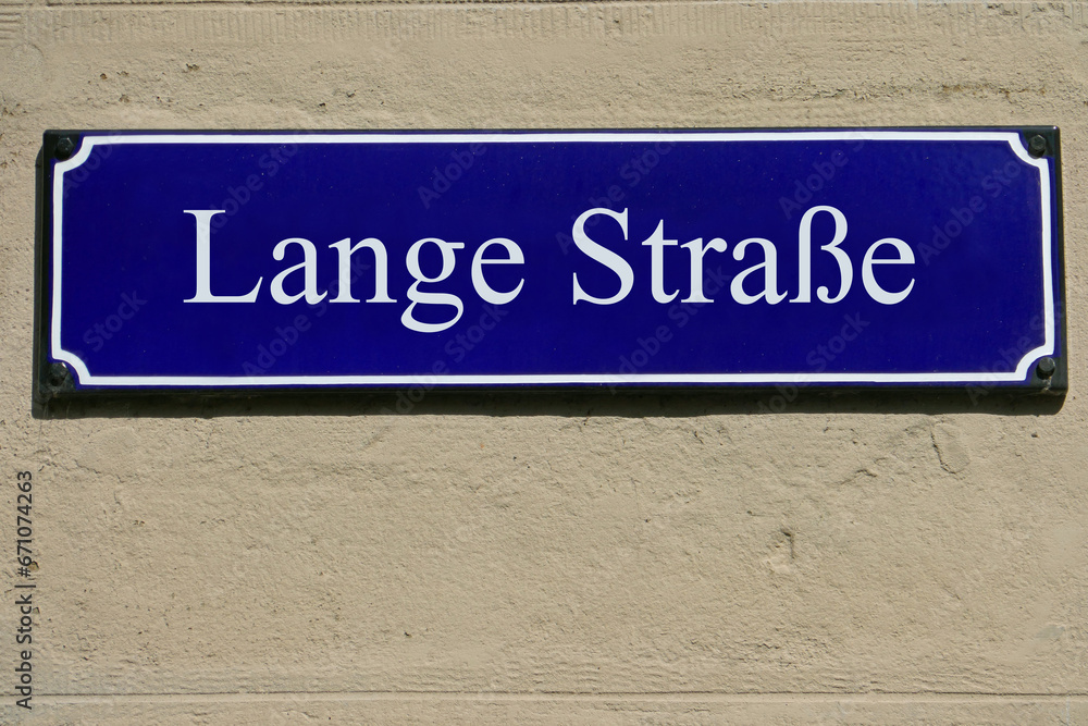 Emailleschild Lange Straße