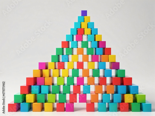 A Pyramid Made Of Colorful Blocks