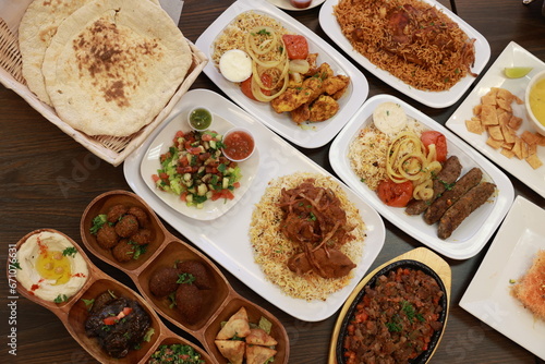 Photography collage of a variety of Arabic food
