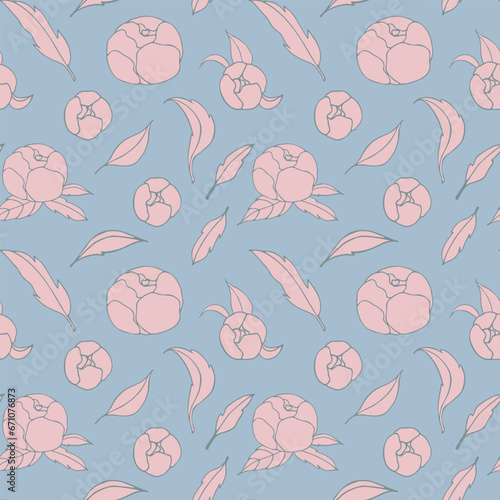 Floral pattern. Design for wallpaper, wrapping paper, fabric. Vector seamless background with decorative flowers
