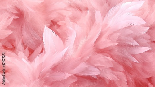  a close up of a pink and white feather pattern on a pink background. generative ai