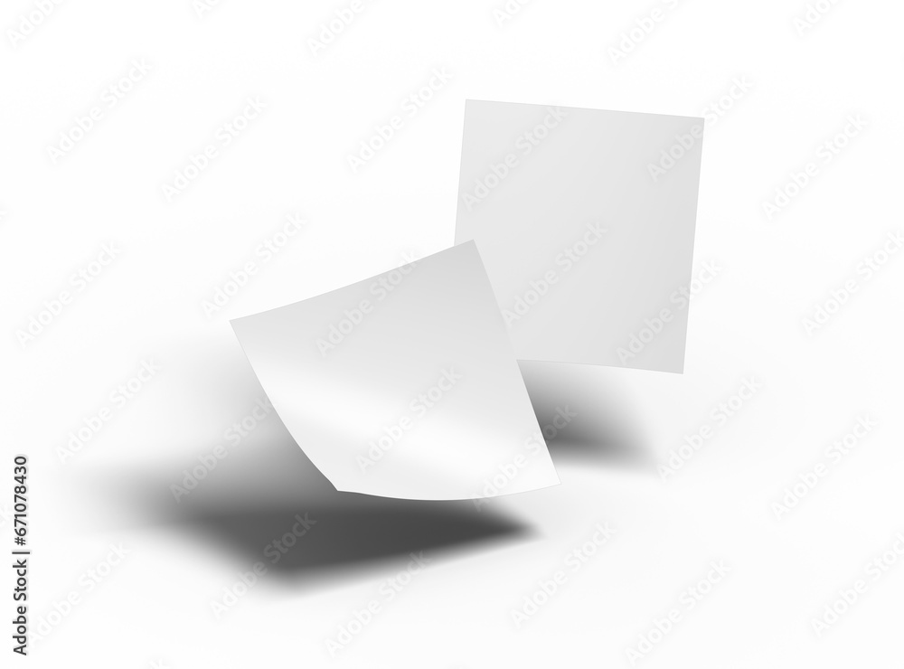 Blank 8.26x8.26 inc square flyer 3d render. Transparent background Blank 8.26x8.26 inc square flyer 3d render. Transparent background