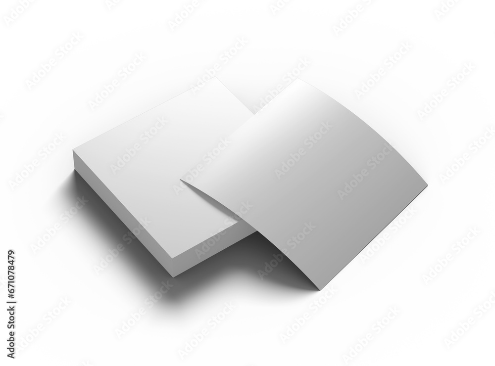 Blank 8.26x8.26 inc square flyer 3d render. Transparent background Blank 8.26x8.26 inc square flyer 3d render. Transparent background