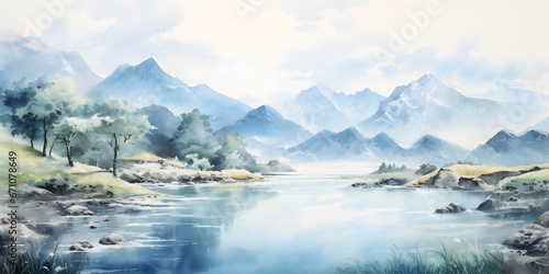 Water color of nature background