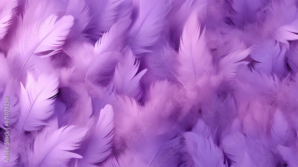  a bunch of purple feathers that are all over the place.  generative ai